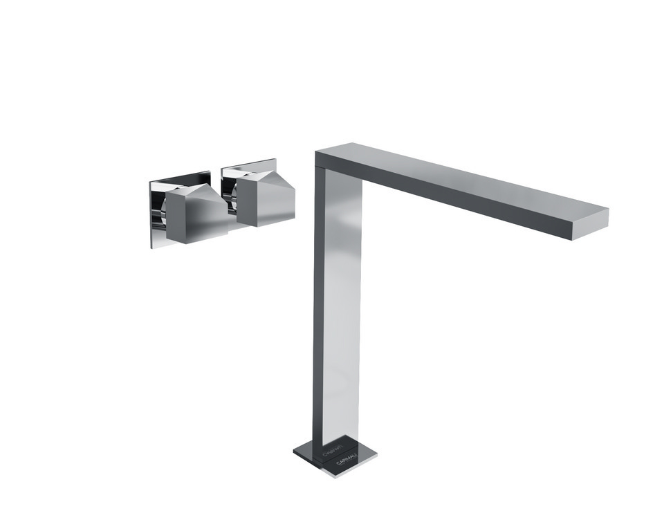 Miscelatore lavabo alto con comandi a parete