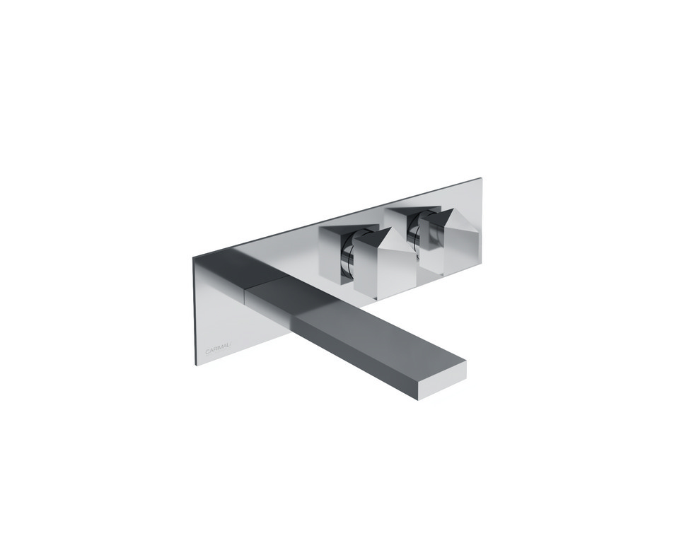 Miscelatore lavabo a parete con piastra