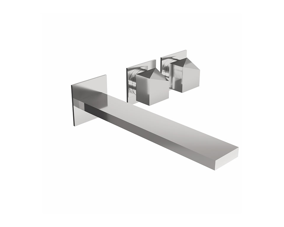 Miscelatore lavabo a parete XL con rosoni