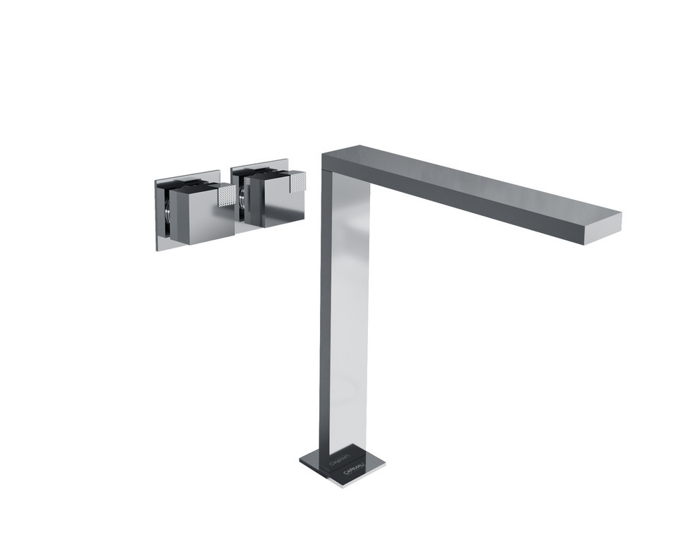 Miscelatore lavabo alto con comandi a parete