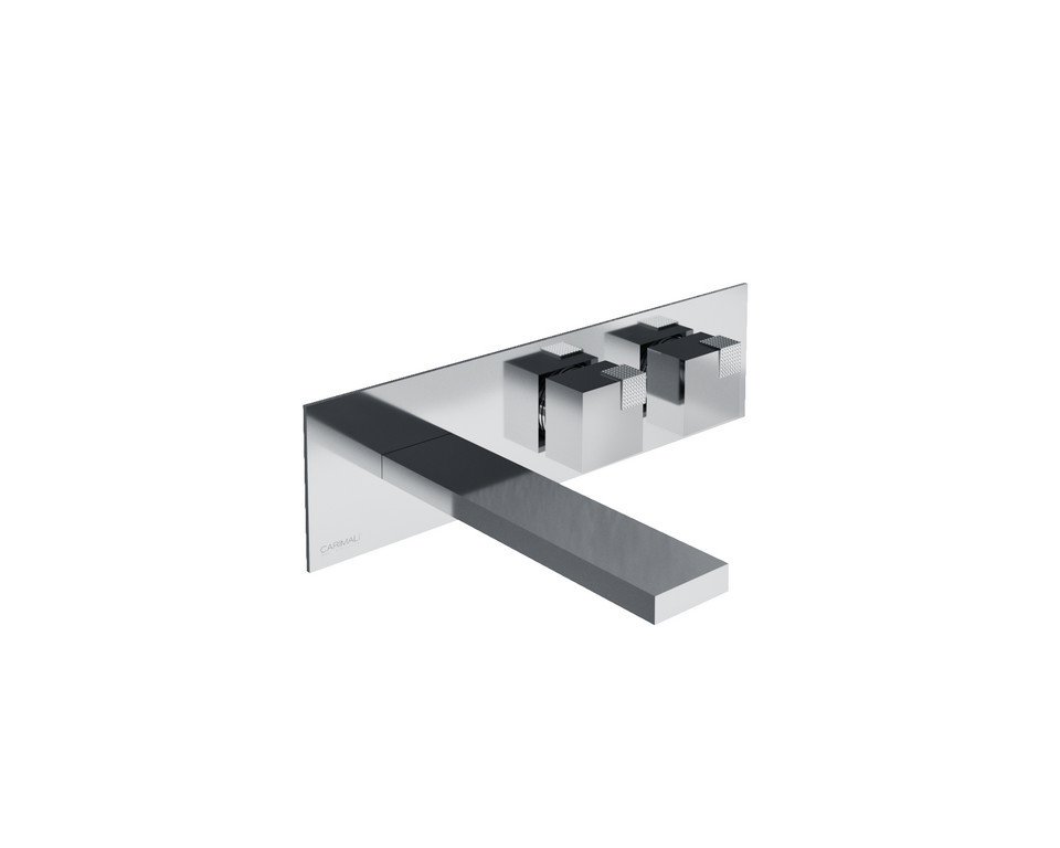Miscelatore lavabo a parete con piastra
