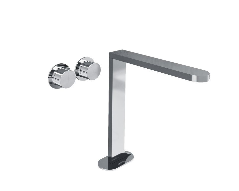 Miscelatore lavabo alto con comandi a parete