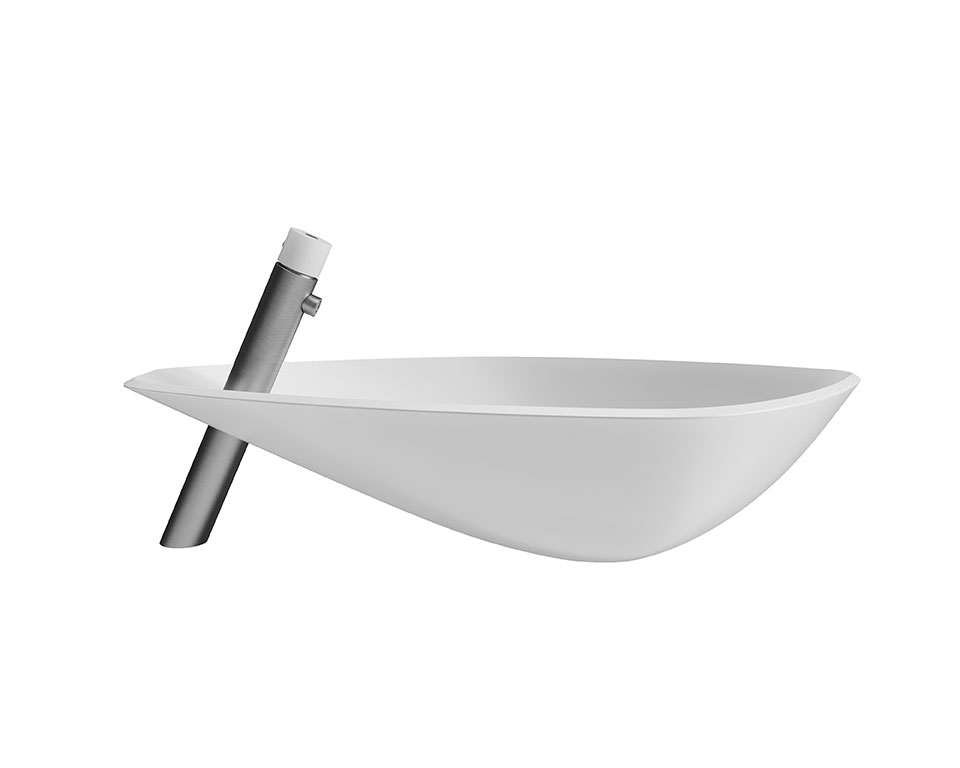 Completo miscelatore lavabo alto monoforo e lavabo in corian