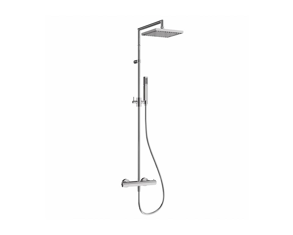 Colonna doccia fissa termostatica Square 200x200