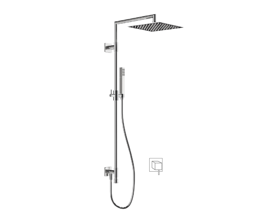 Colonna doccia con presa acqua alta 800 mm 200x200