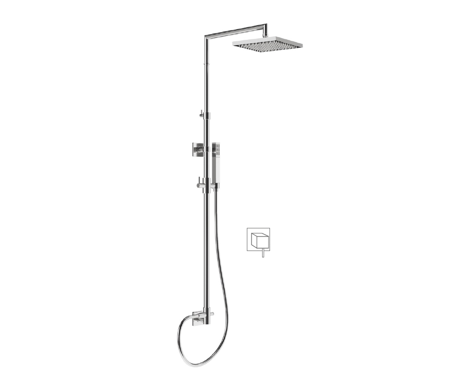 Colonna doccia telescopica con collegamento incasso 240x240